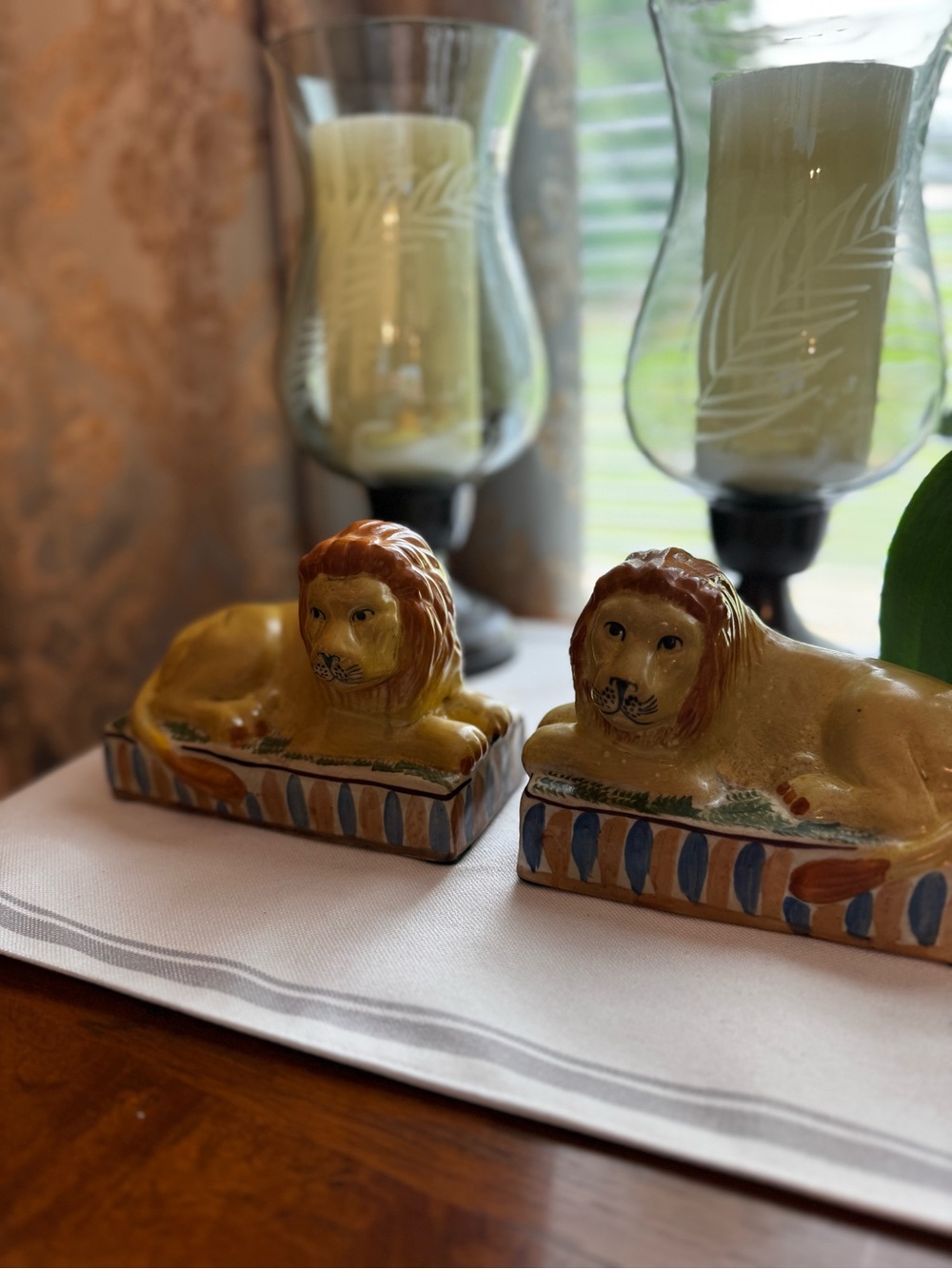 Antique Staffordshire Lion Set - Picture 3 of 3